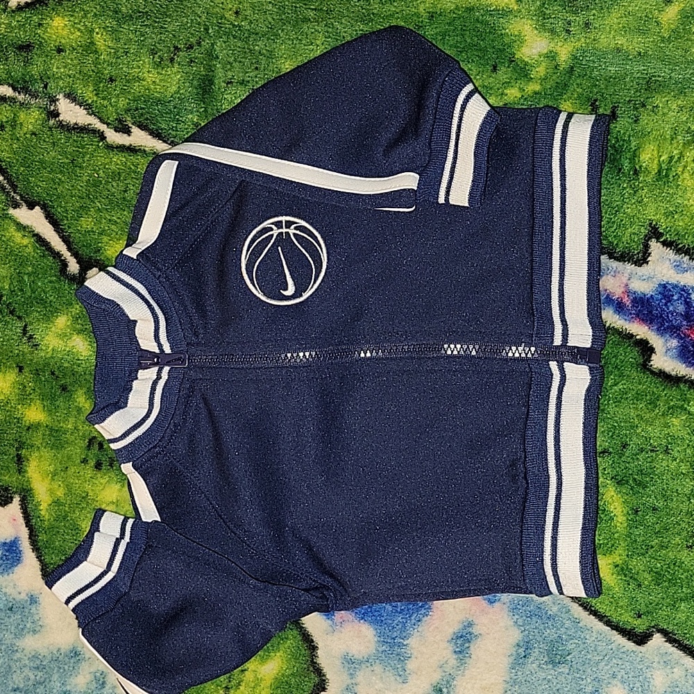 Nike Varsity Zip Up Sweatshirt Navy Blue White Baby 0/3 Months Y2k